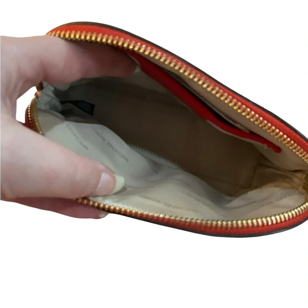 Michael Kors Cosmetic Bag Pouch with a Red and White Floral Design